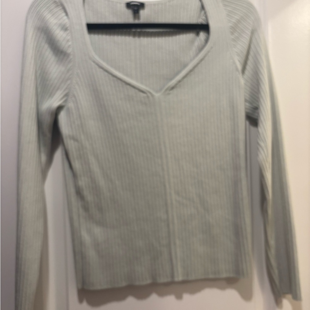 Express Ribbed Long Sleeve Top - Light green